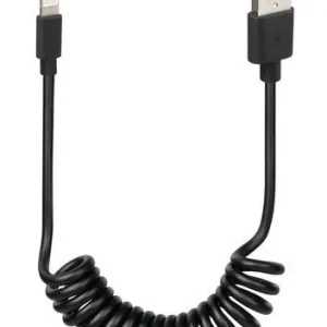 38701 Kabel sprężynowy Usb> Apple 8 Pin - 100 cm - czarny Ostatnie sztuki